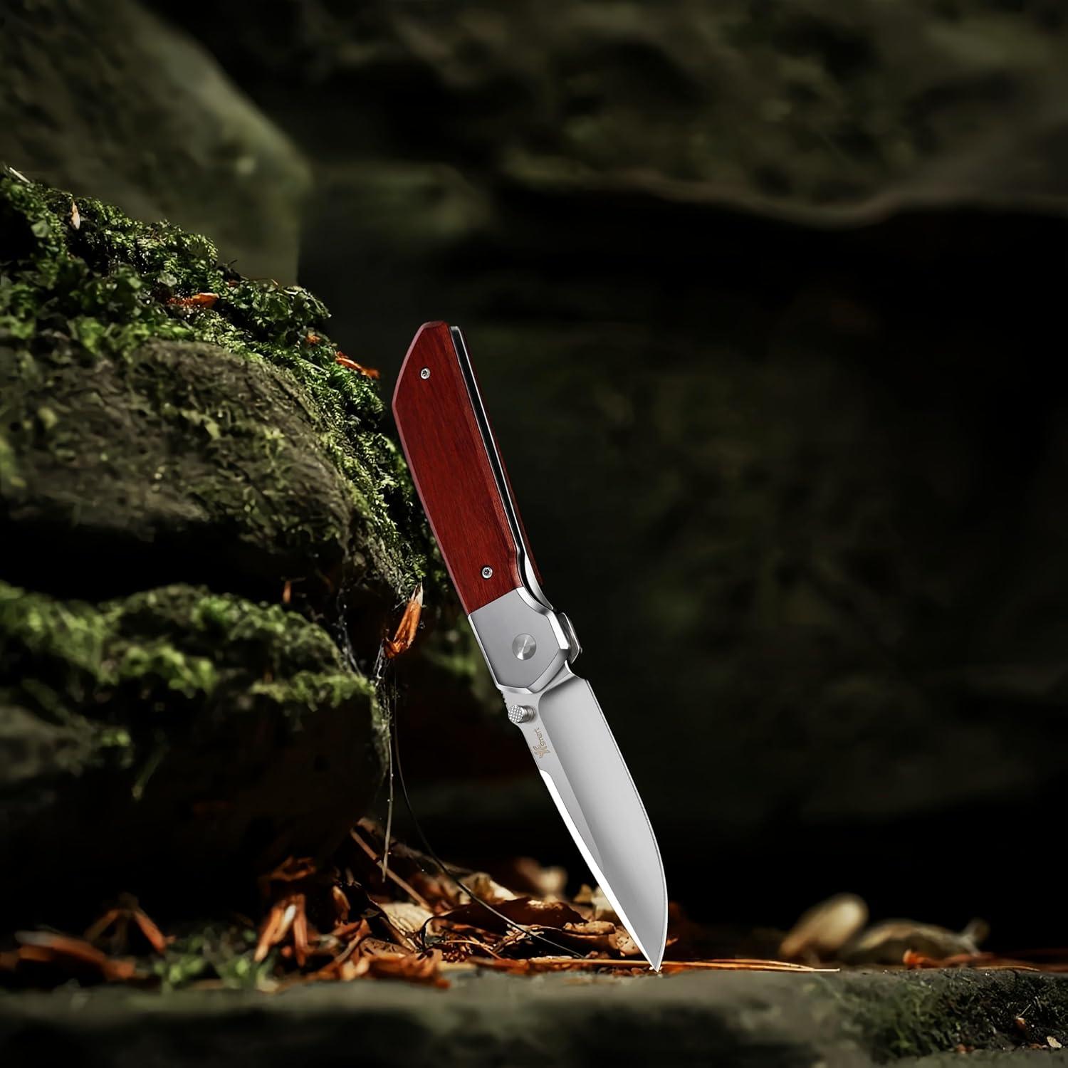 Cuchillo Plegable YF SMART 8.3 cm D2 Mango Madera EDC