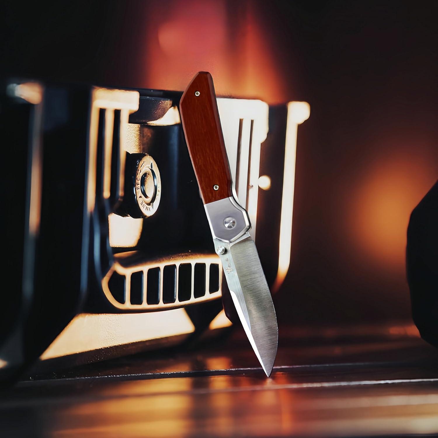 Cuchillo Plegable YF SMART 8.3 cm D2 Mango Madera EDC