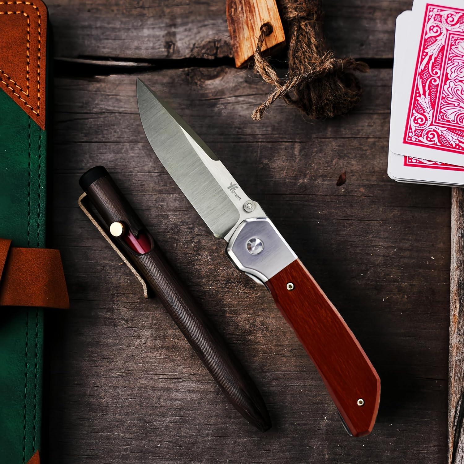 Cuchillo Plegable YF SMART 8.3 cm D2 Mango Madera EDC