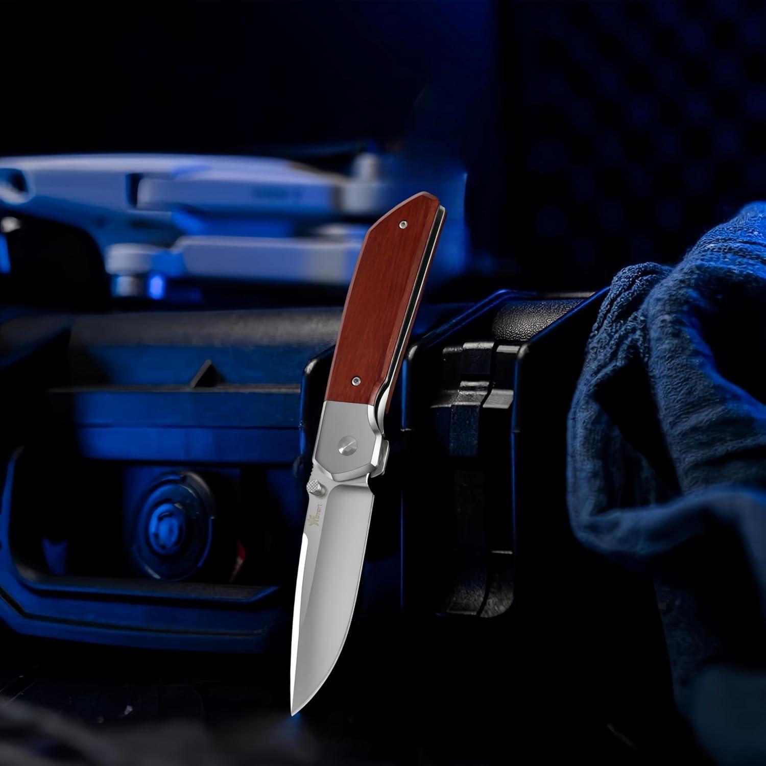 Cuchillo Plegable YF SMART 8.3 cm D2 Mango Madera EDC