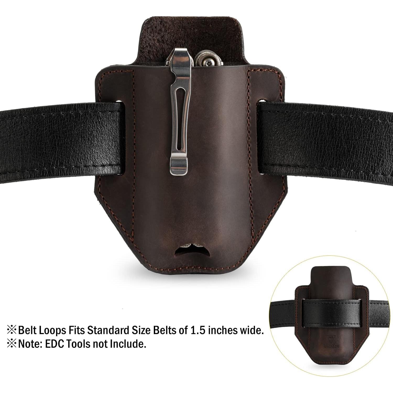 Funda EDC VIPERADE PJ31 de Cuero para Multiherramienta y Linterna