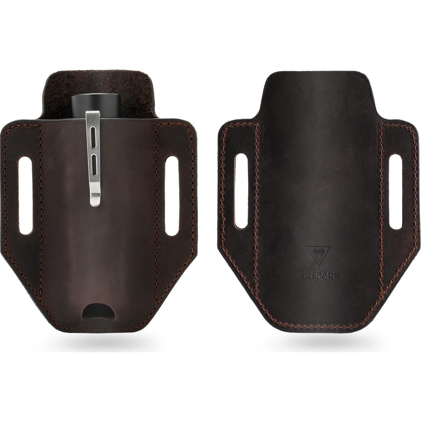 Funda EDC VIPERADE PJ31 de Cuero para Multiherramienta y Linterna