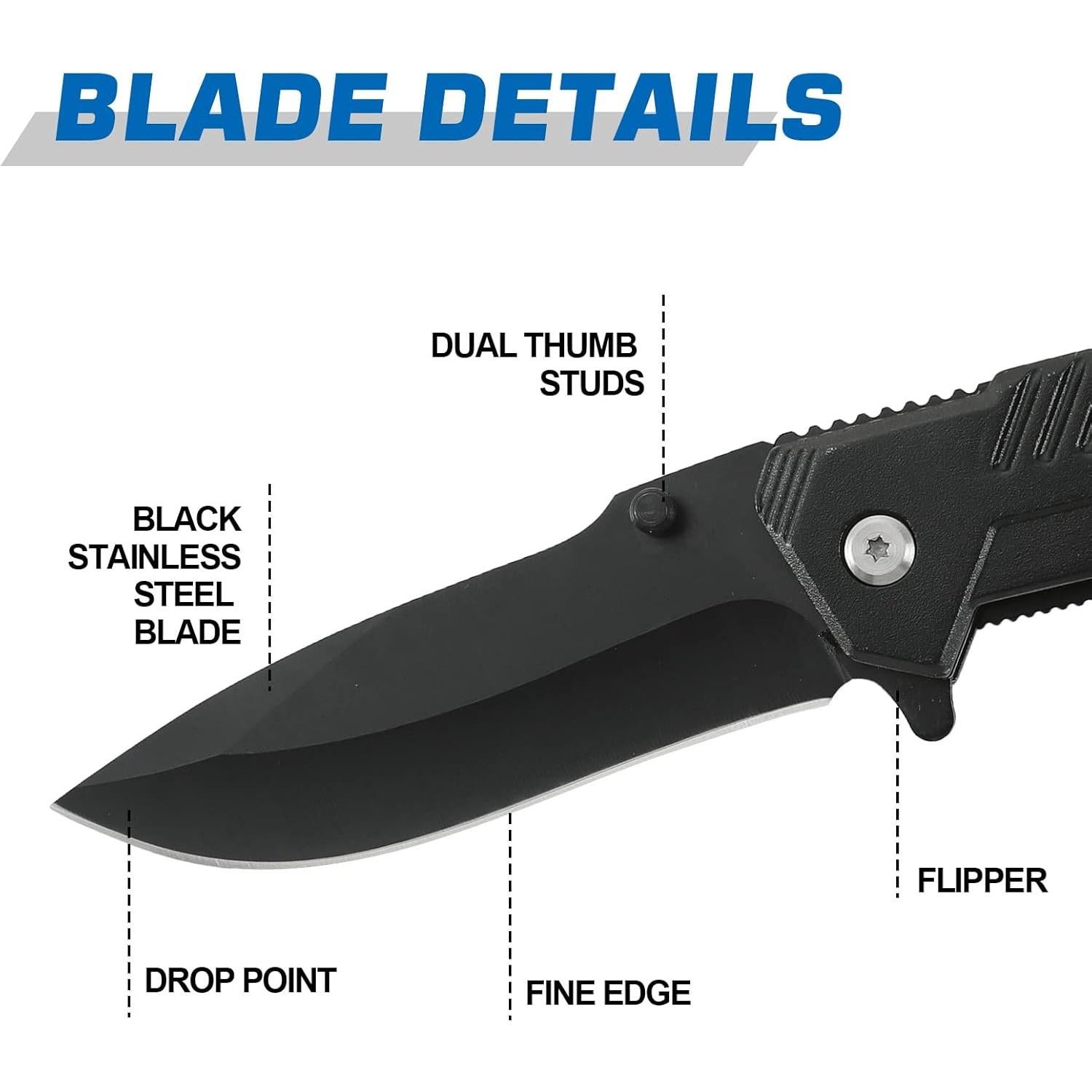 Cuchillo Táctico Plegable Milaloko P1_00A Acero Inoxidable