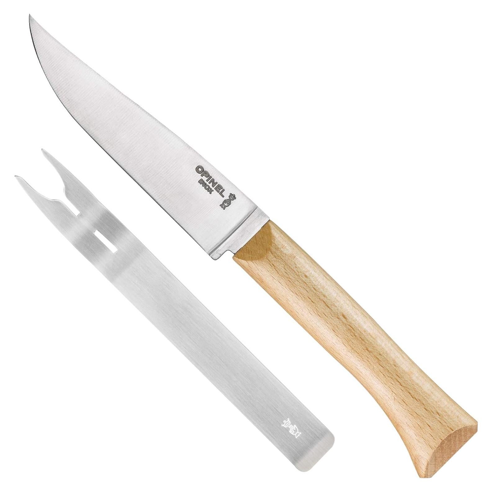 Juego de cuchillo y tenedor para queso Opinel - Madera de haya