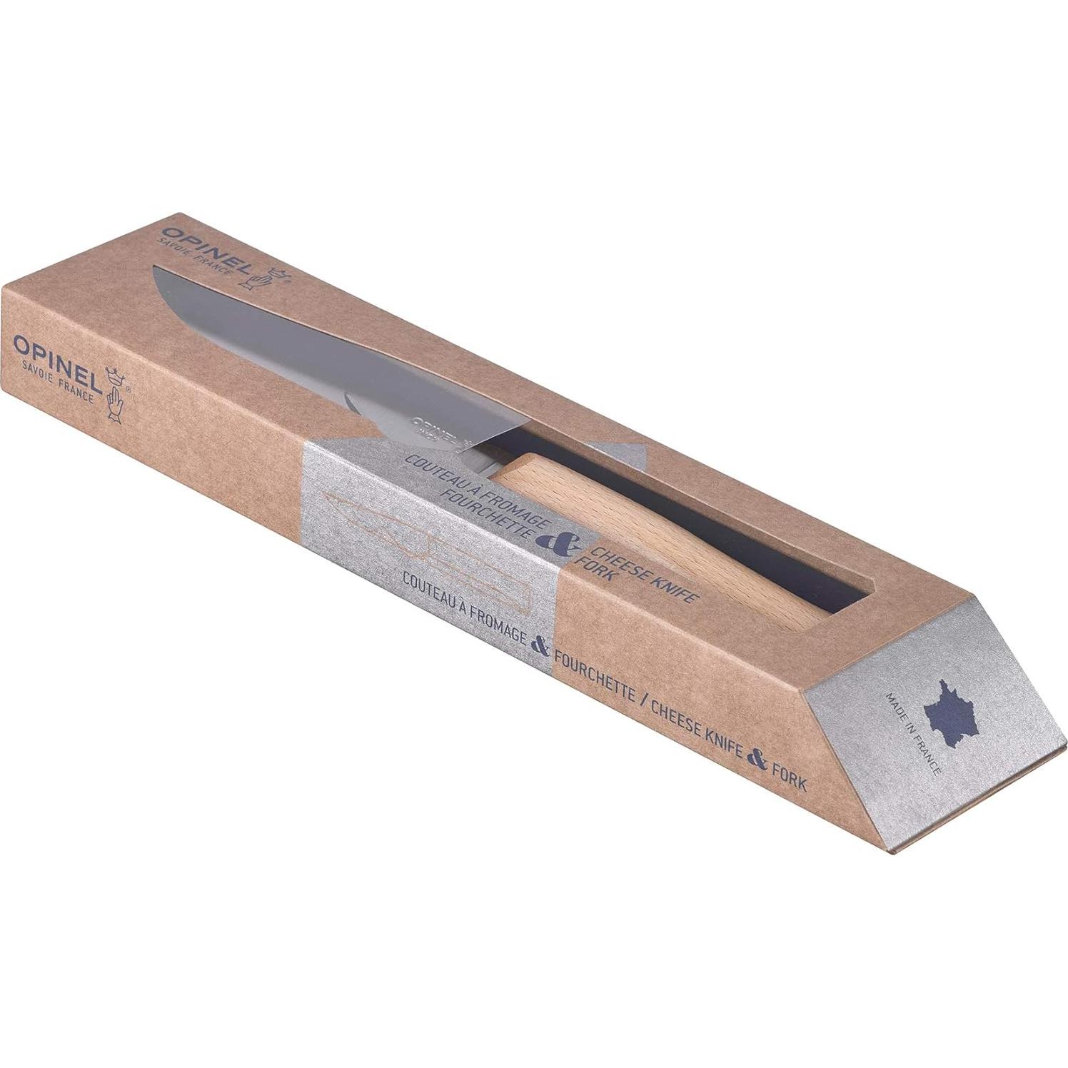 Juego de cuchillo y tenedor para queso Opinel - Madera de haya