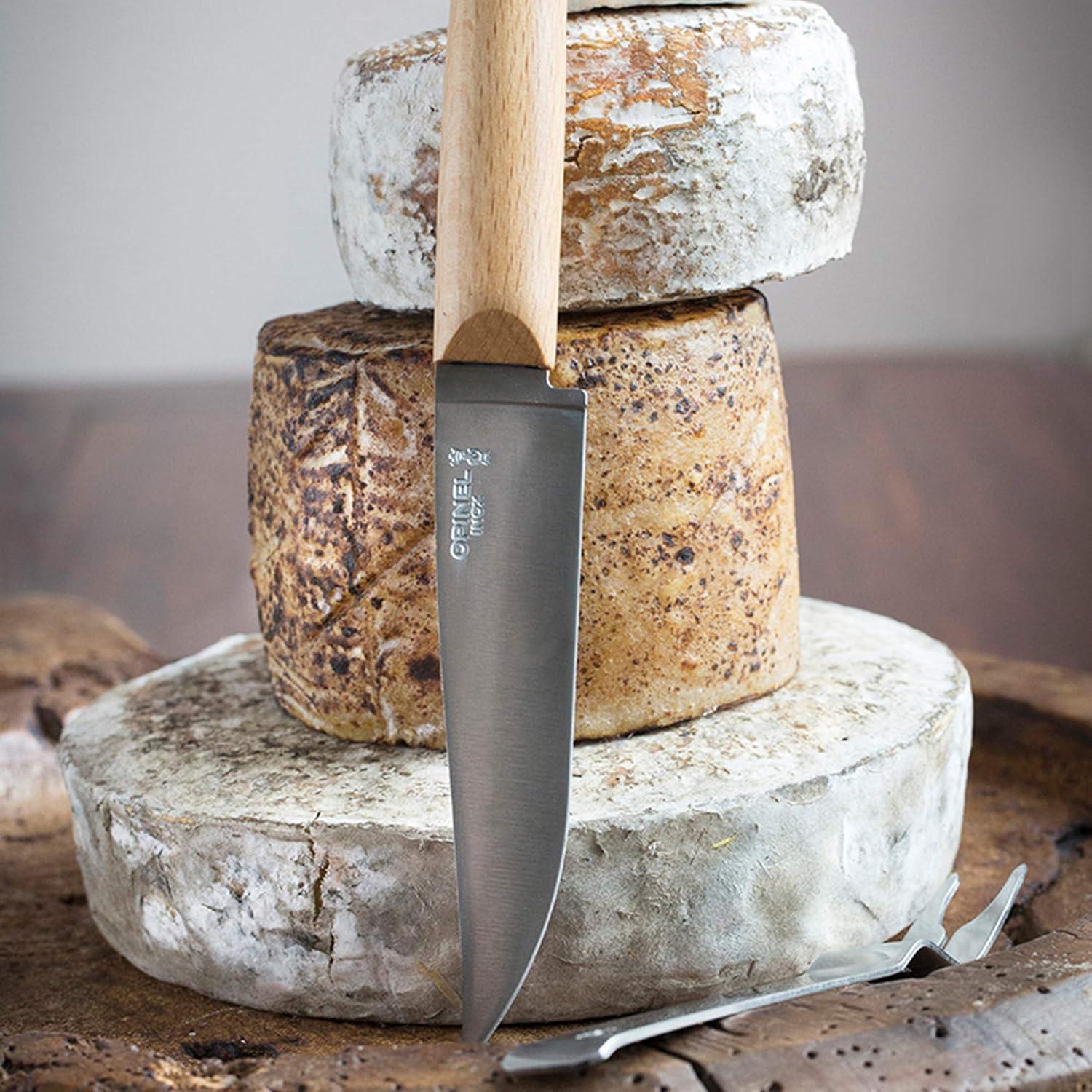 Juego de cuchillo y tenedor para queso Opinel - Madera de haya