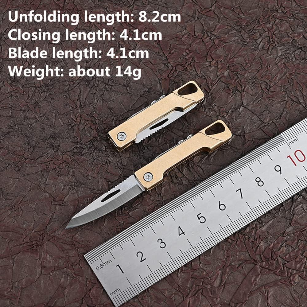 Cuchillo de bolsillo KUNSON plegable de latón EDC 4.1cm