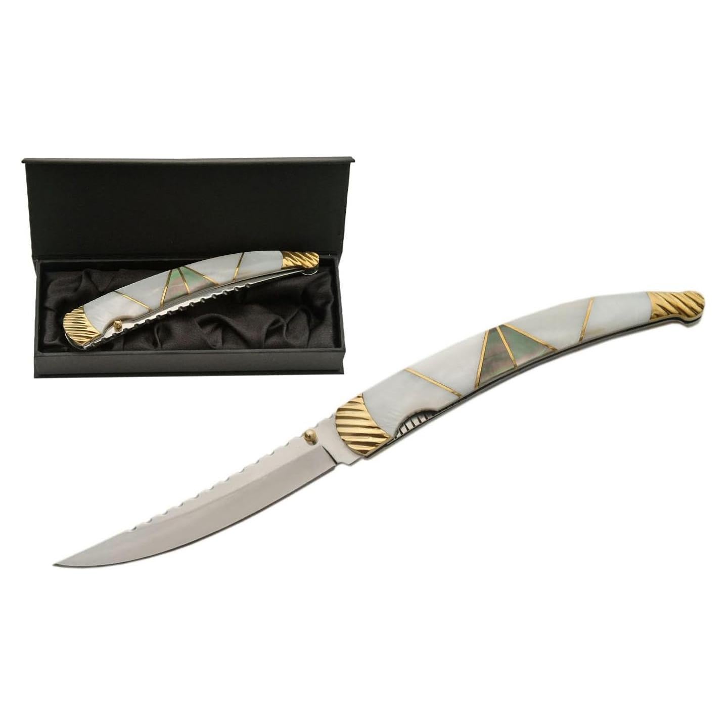 Cuchillo Plegable SZCO de Madreperla y Abulón 12cm EDC