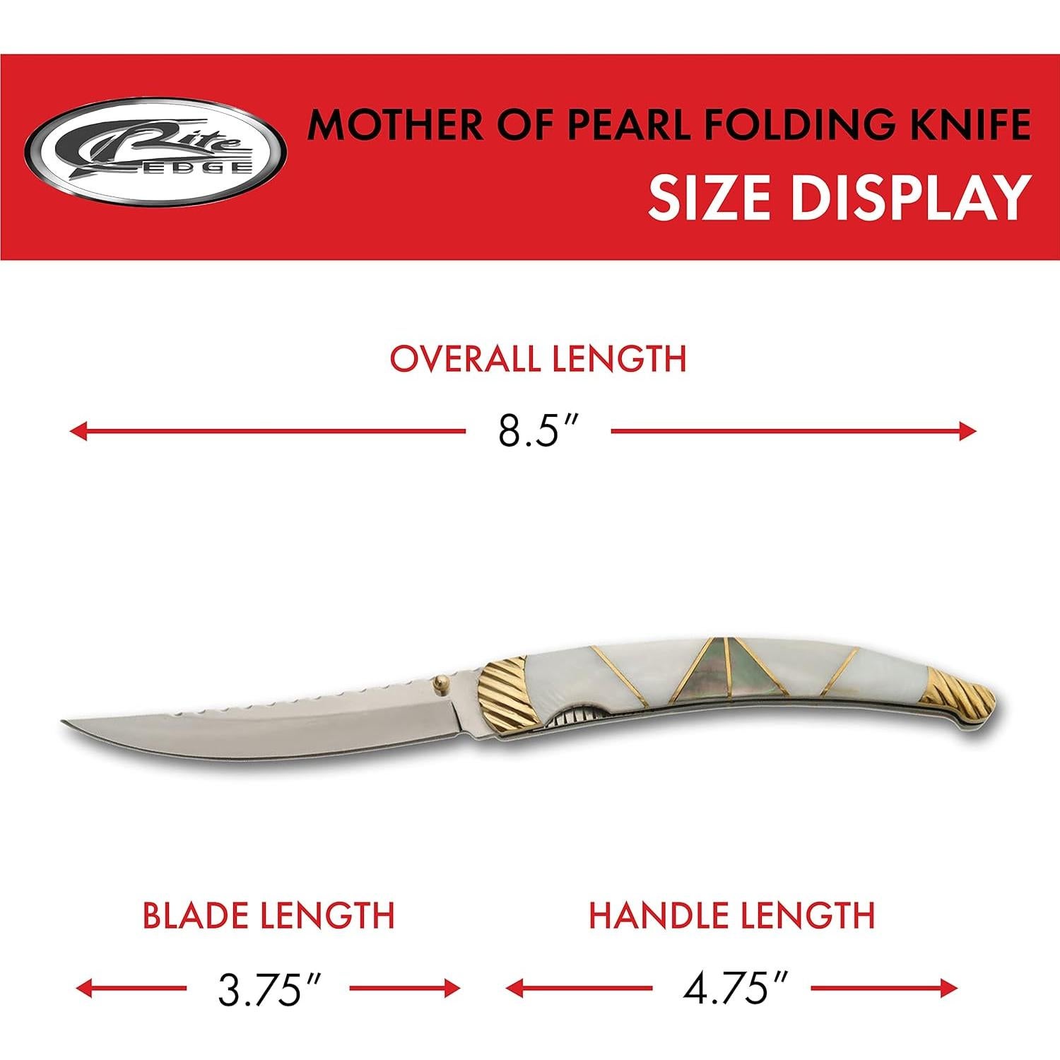 Cuchillo Plegable SZCO de Madreperla y Abulón 12cm EDC