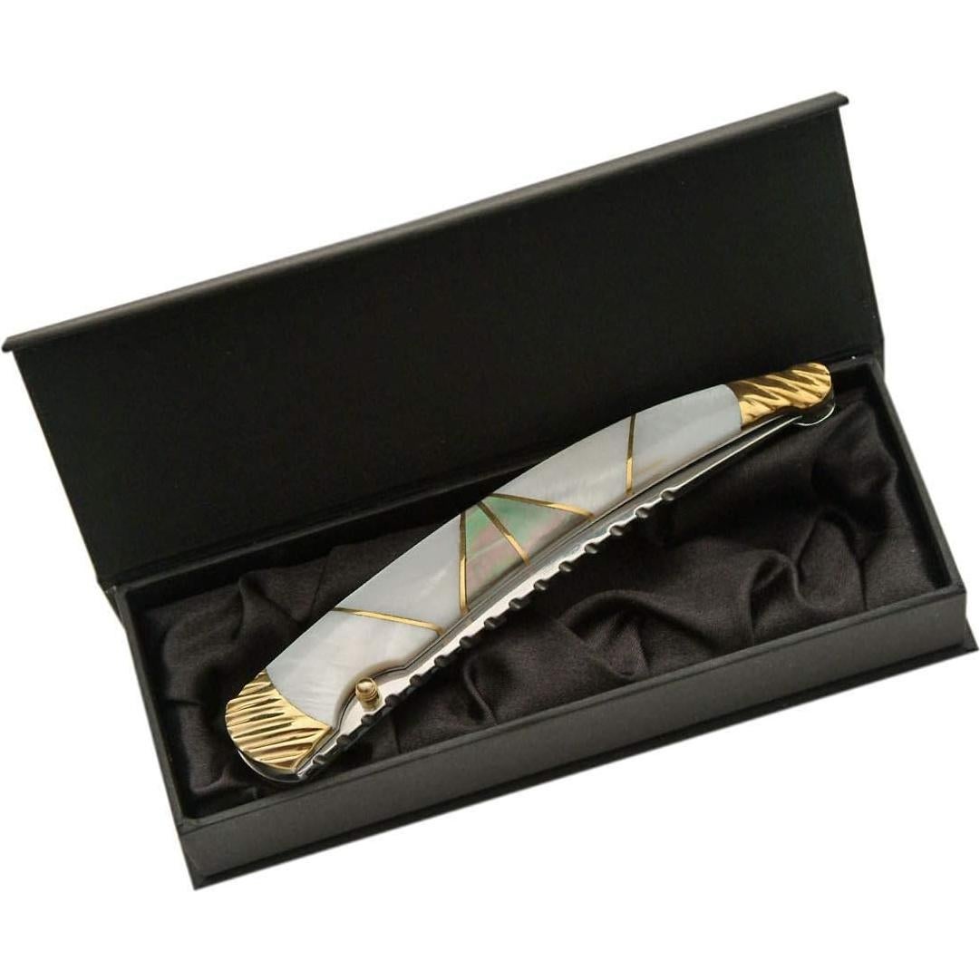 Cuchillo Plegable SZCO de Madreperla y Abulón 12cm EDC