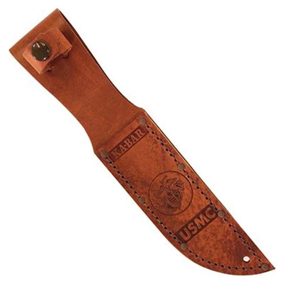 Funda de Cuero Marrón Ka-Bar 1250S con Logo USMC