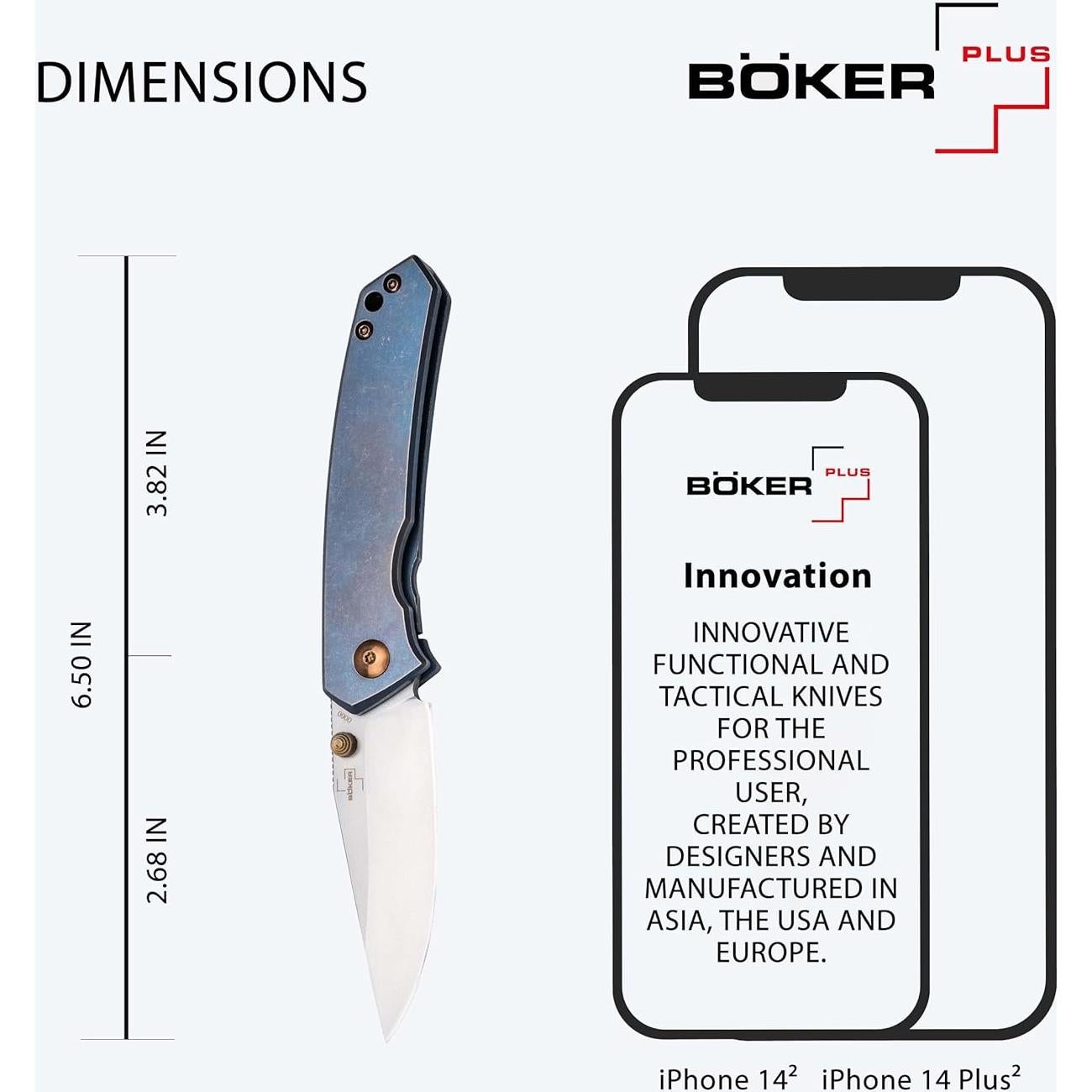 Cuchillo Plegable BÖKER PLUS Canoe Titanio 6.8 cm CPM-S-35VN