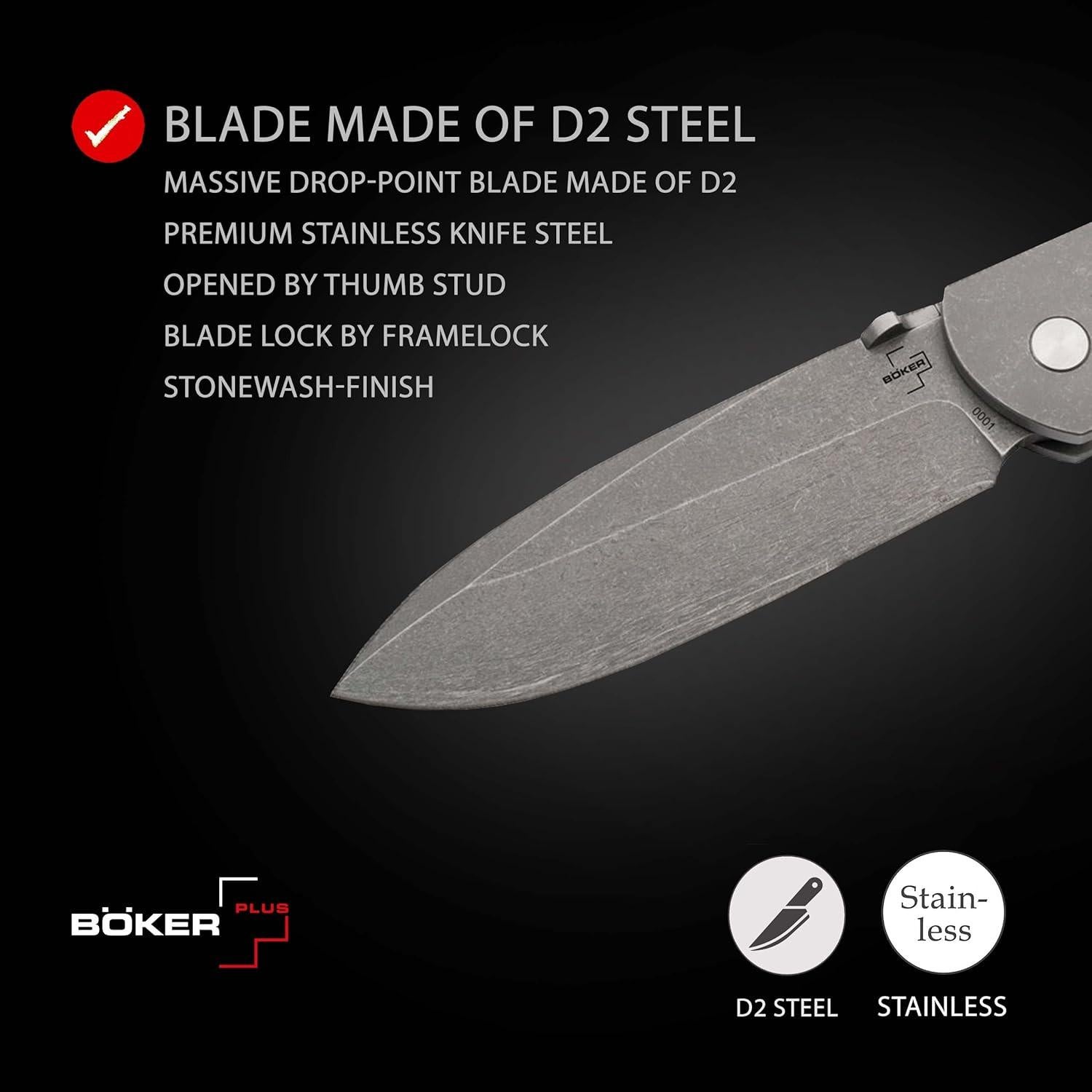 Cuchillo Plegable Boker Plus Evade D2 Diseño Serge Panchenko