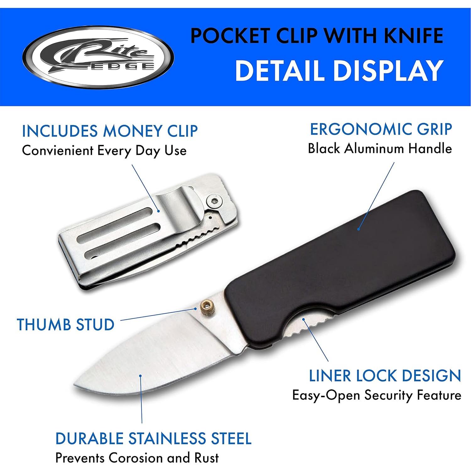 Cuchillo de bolsillo plegable SZCO 2.5" acero inoxidable negro