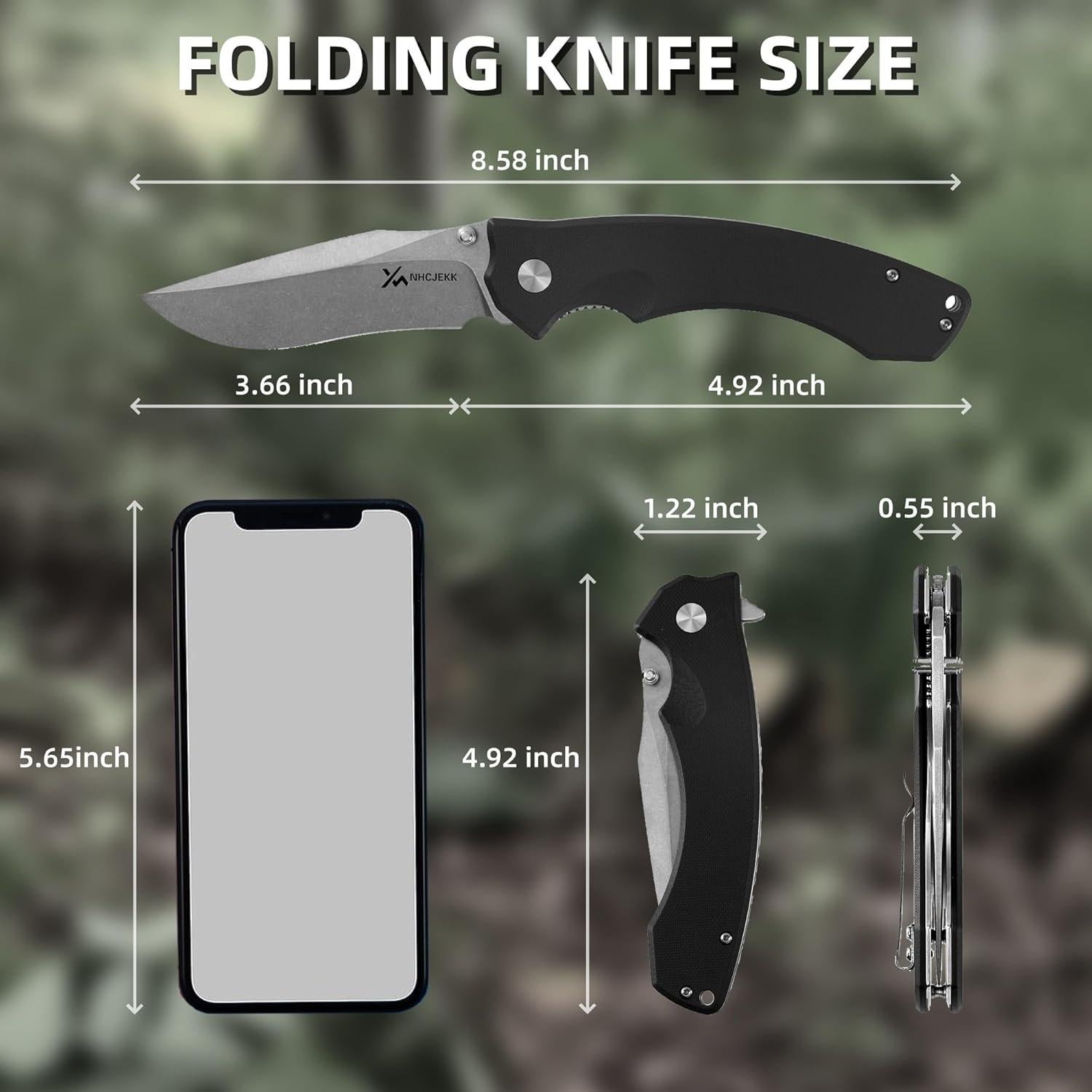 Cuchillo de bolsillo X NHCJEKK J331-BLACK 9.3 cm acero D2