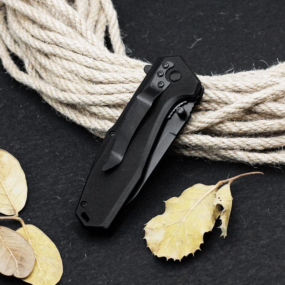 Cuchillo Plegable EDC EMHTiii 9 cm Acero Inoxidable Negro