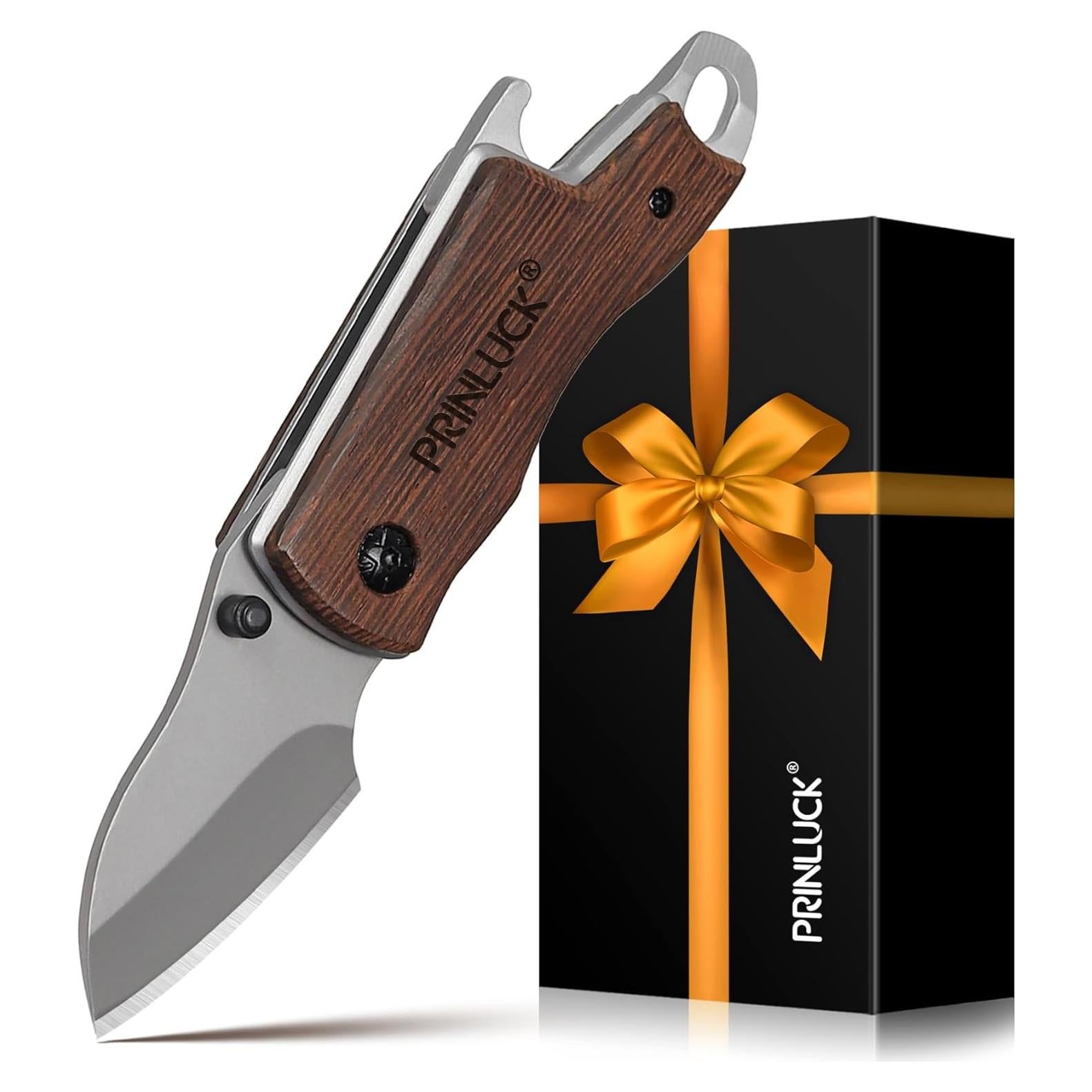 Cuchillo Plegable de Madera PRINLUCK 14.1 cm EDC para Hombres