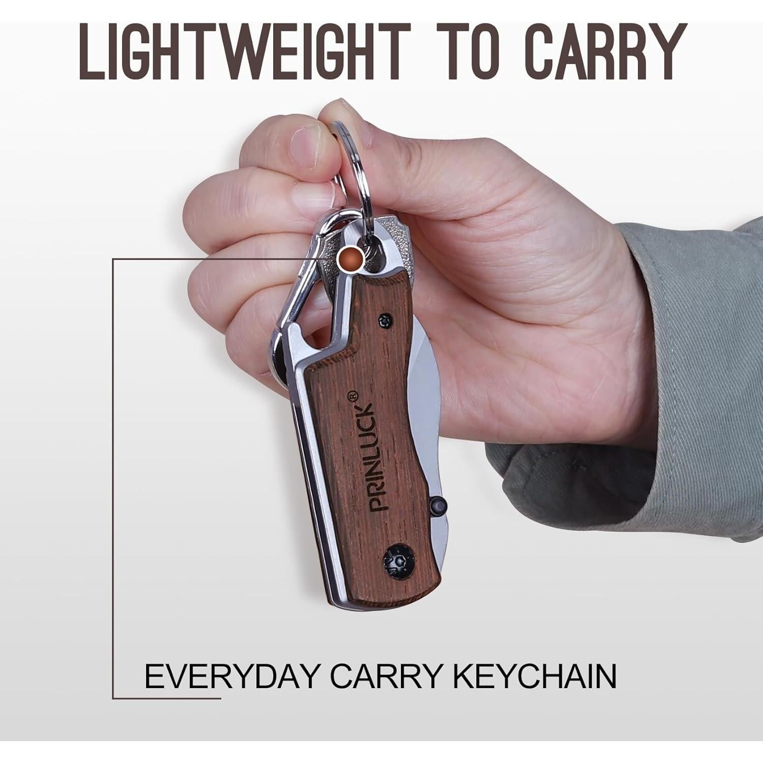 Cuchillo Plegable de Madera PRINLUCK 14.1 cm EDC para Hombres