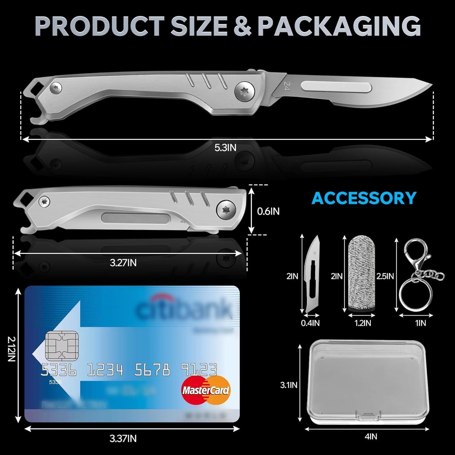 Cuchillo Escalpelo Plegable CRUIFU con 10 Cuchillas Reemplazables