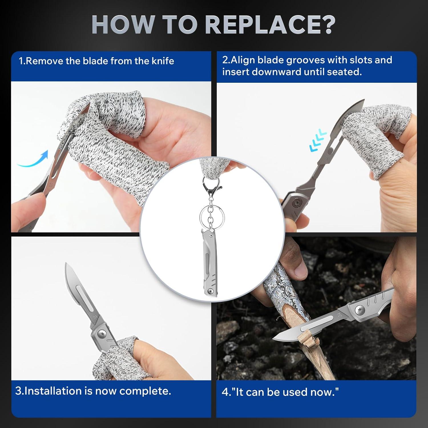 Cuchillo Escalpelo Plegable CRUIFU con 10 Cuchillas Reemplazables