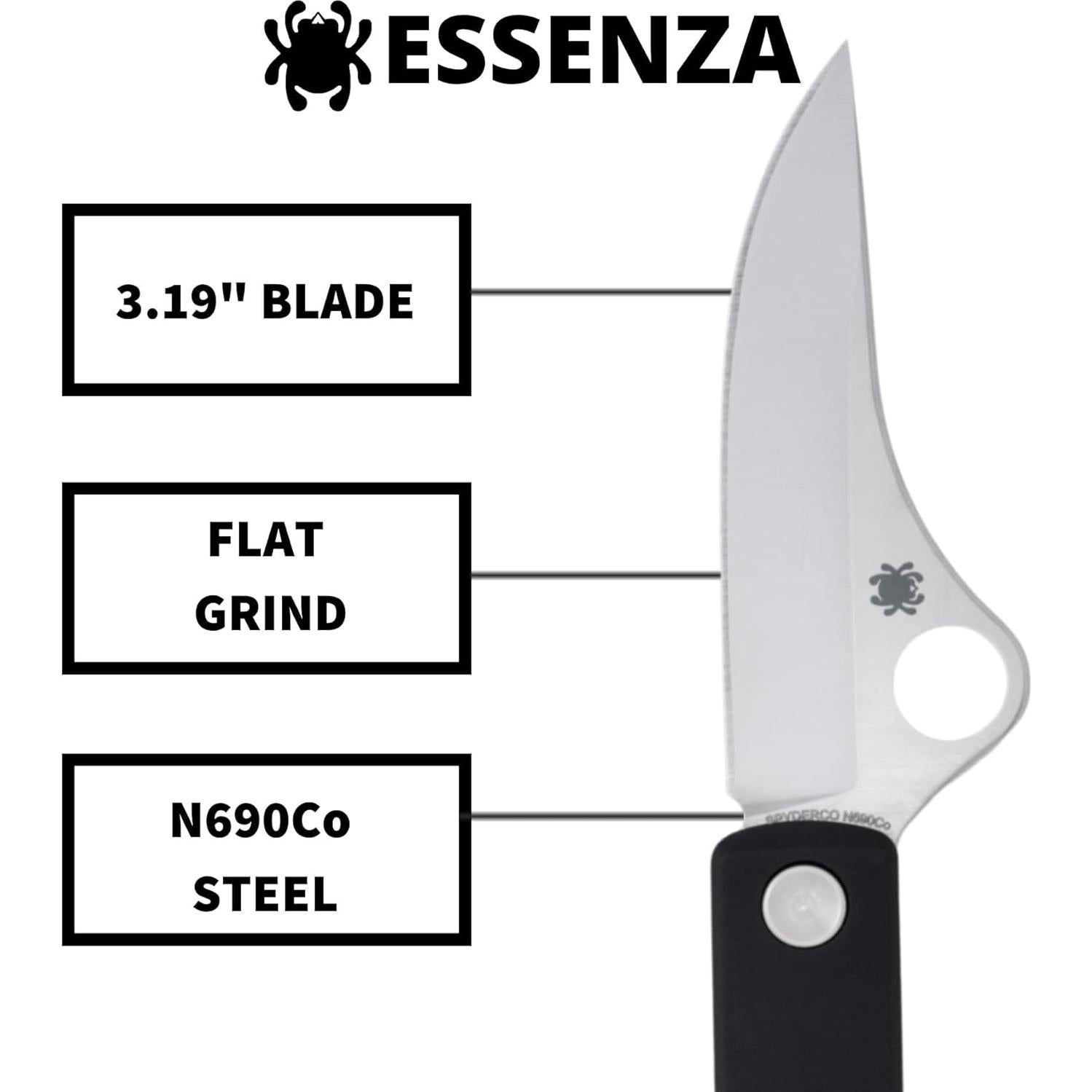 Cuchillo Plegable Spyderco Essenza - Acero N690Co, Mango Aluminio