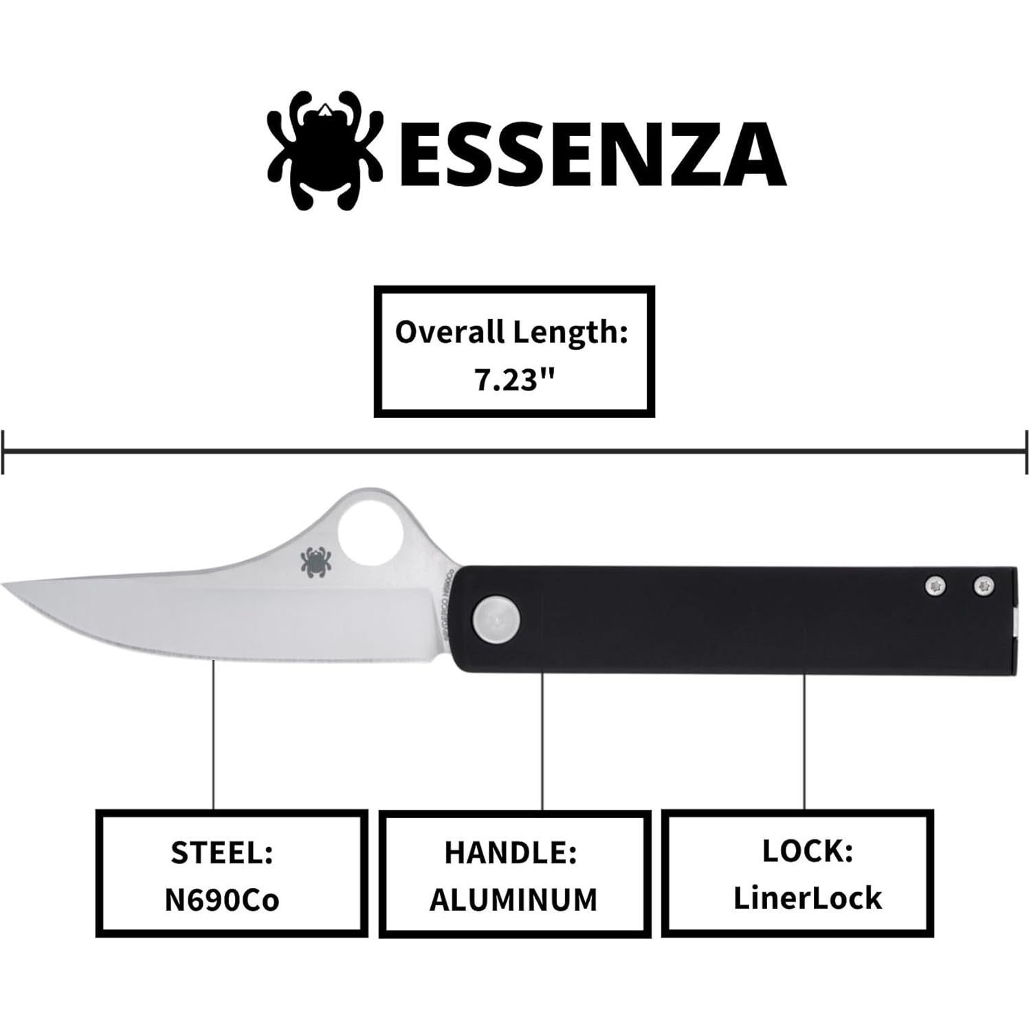 Cuchillo Plegable Spyderco Essenza - Acero N690Co, Mango Aluminio
