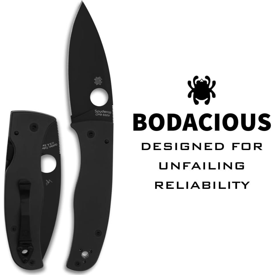 Cuchillo Plegable Spyderco C263GPBK - Mango G-10 Negro, Acero S30V