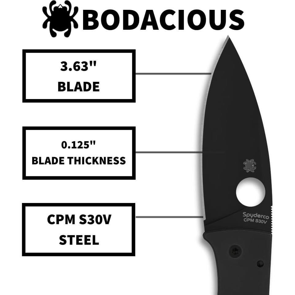 Cuchillo Plegable Spyderco C263GPBK - Mango G-10 Negro, Acero S30V