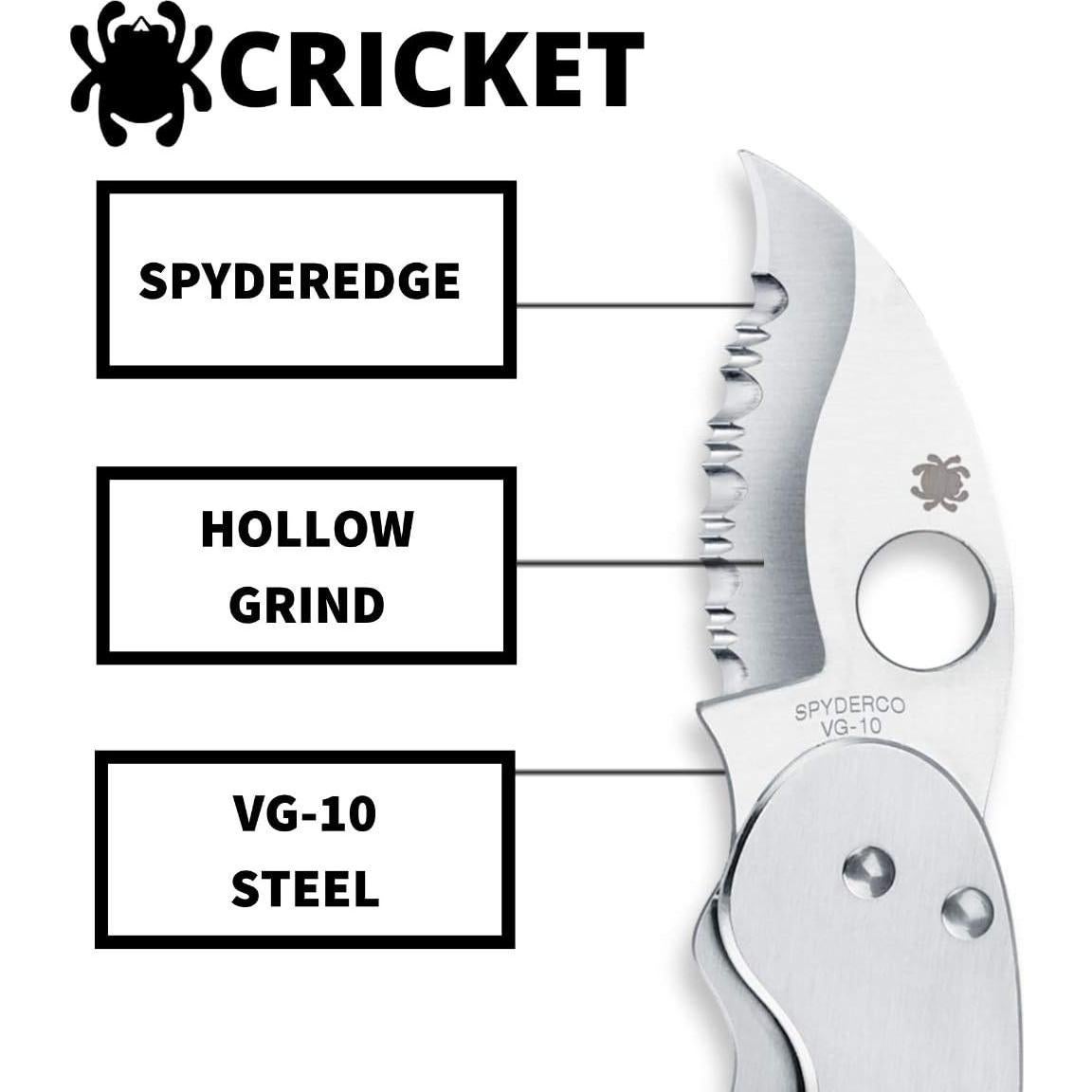 Cuchillo Plegable Spyderco Cricket VG-10 9.86 cm Acero Inoxidable