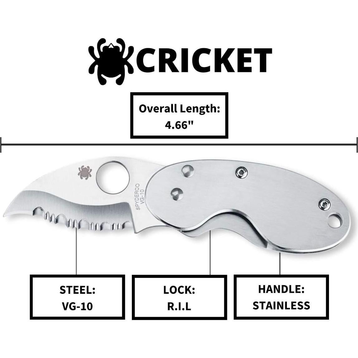 Cuchillo Plegable Spyderco Cricket VG-10 9.86 cm Acero Inoxidable