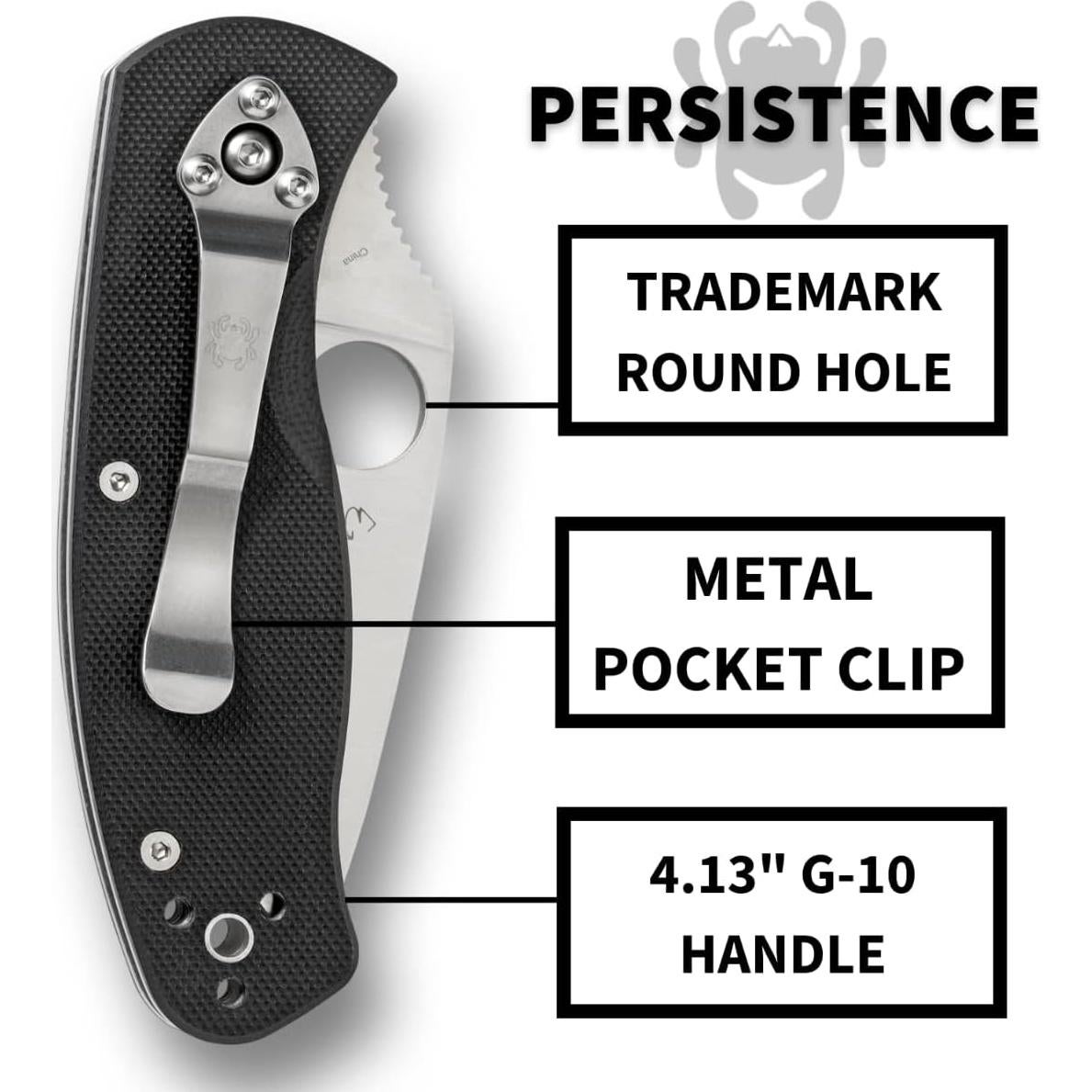 Cuchillo Spyderco Persistence 7.04 cm Acero Inoxidable G-10