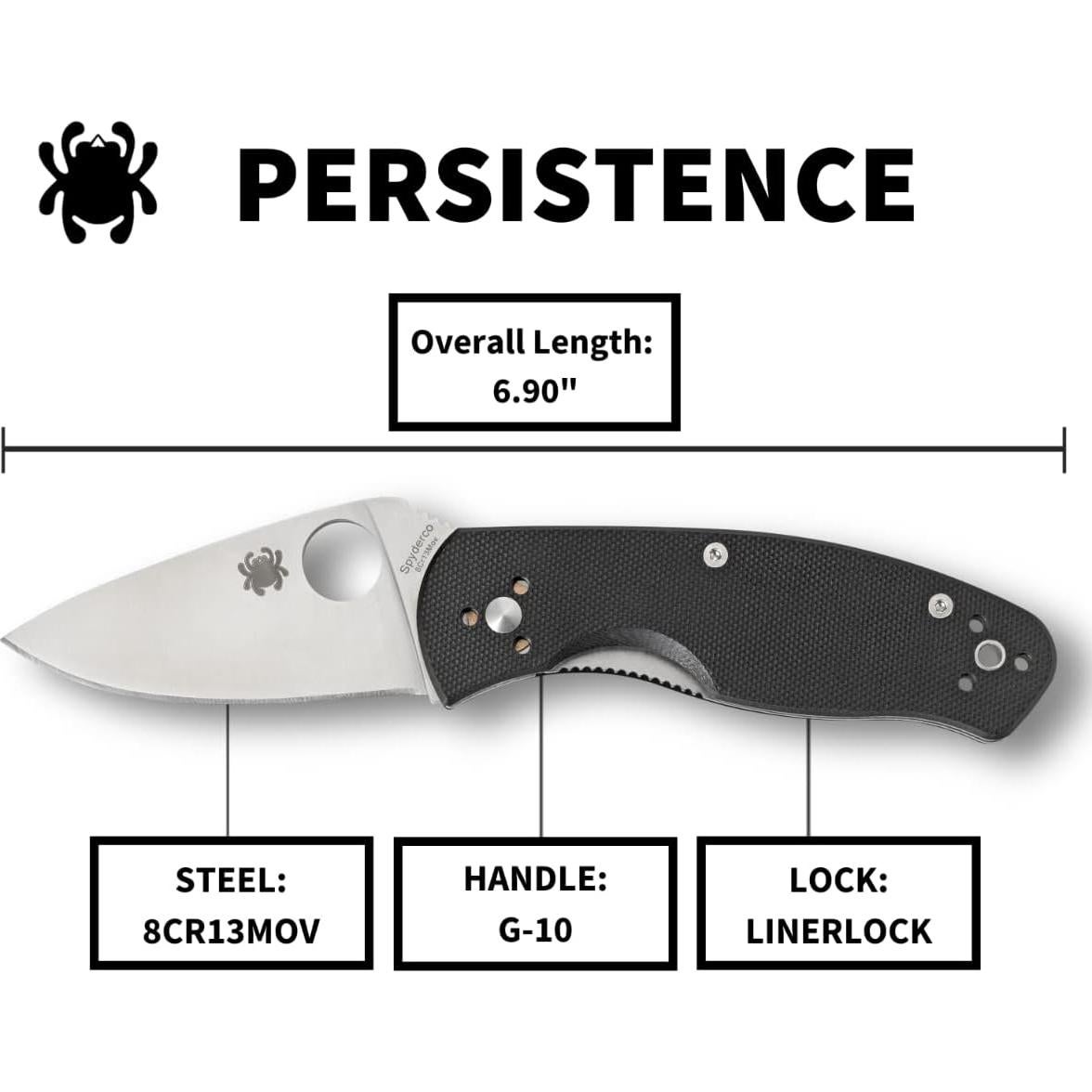 Cuchillo Spyderco Persistence 7.04 cm Acero Inoxidable G-10