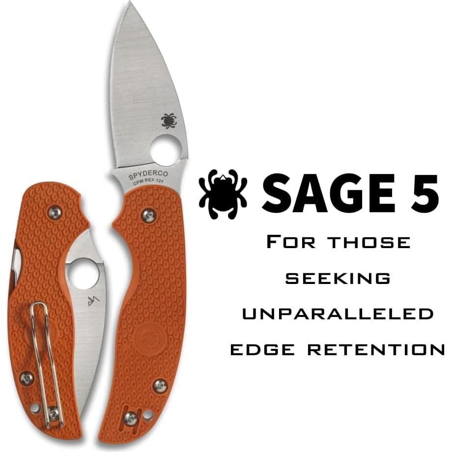 Cuchillo Plegable Spyderco Sage 5 - Acero CPM REX 121 7.62 cm