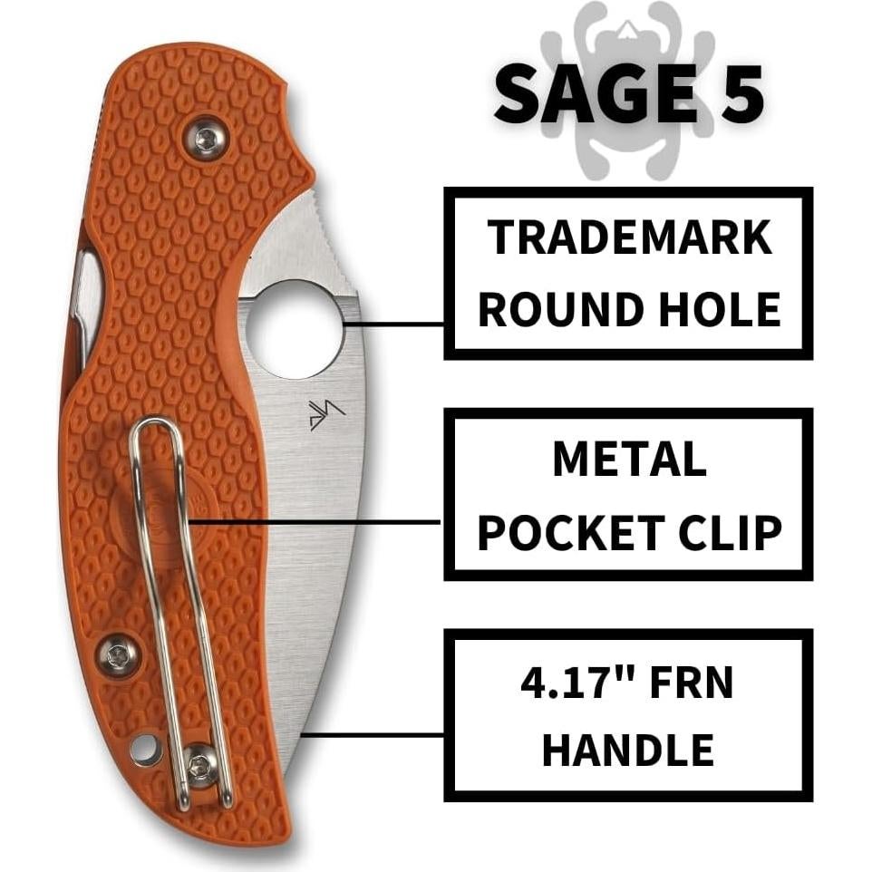 Cuchillo Plegable Spyderco Sage 5 - Acero CPM REX 121 7.62 cm