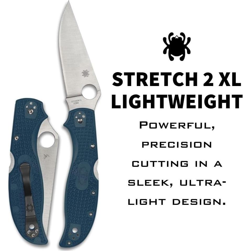 Cuchillo Plegable Spyderco Stretch 2 XL Acero K390 Azul 22.61 cm