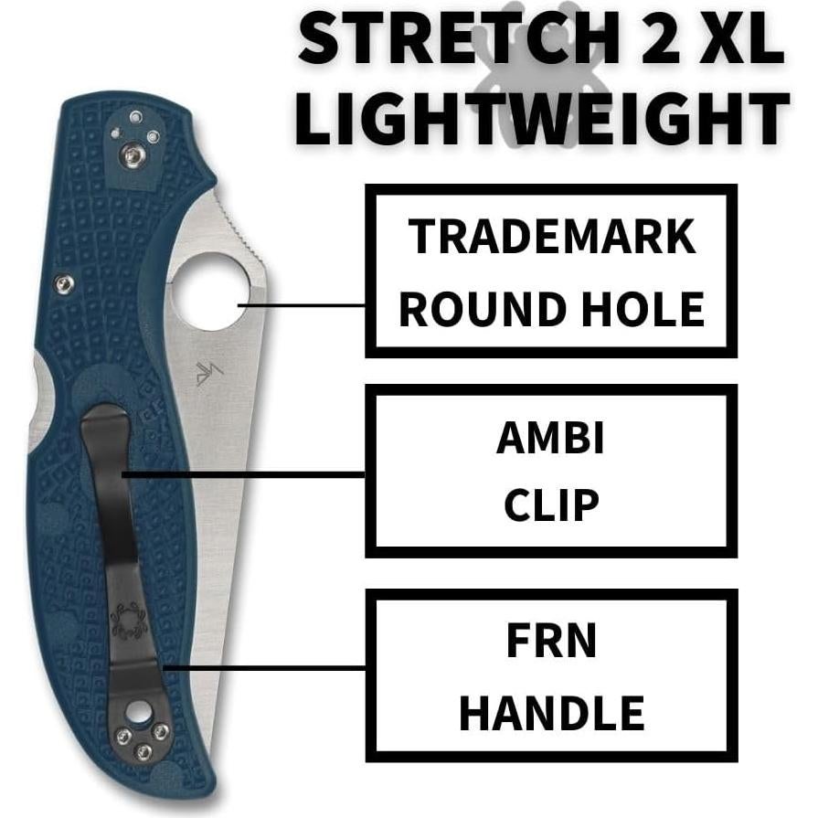 Cuchillo Plegable Spyderco Stretch 2 XL Acero K390 Azul 22.61 cm
