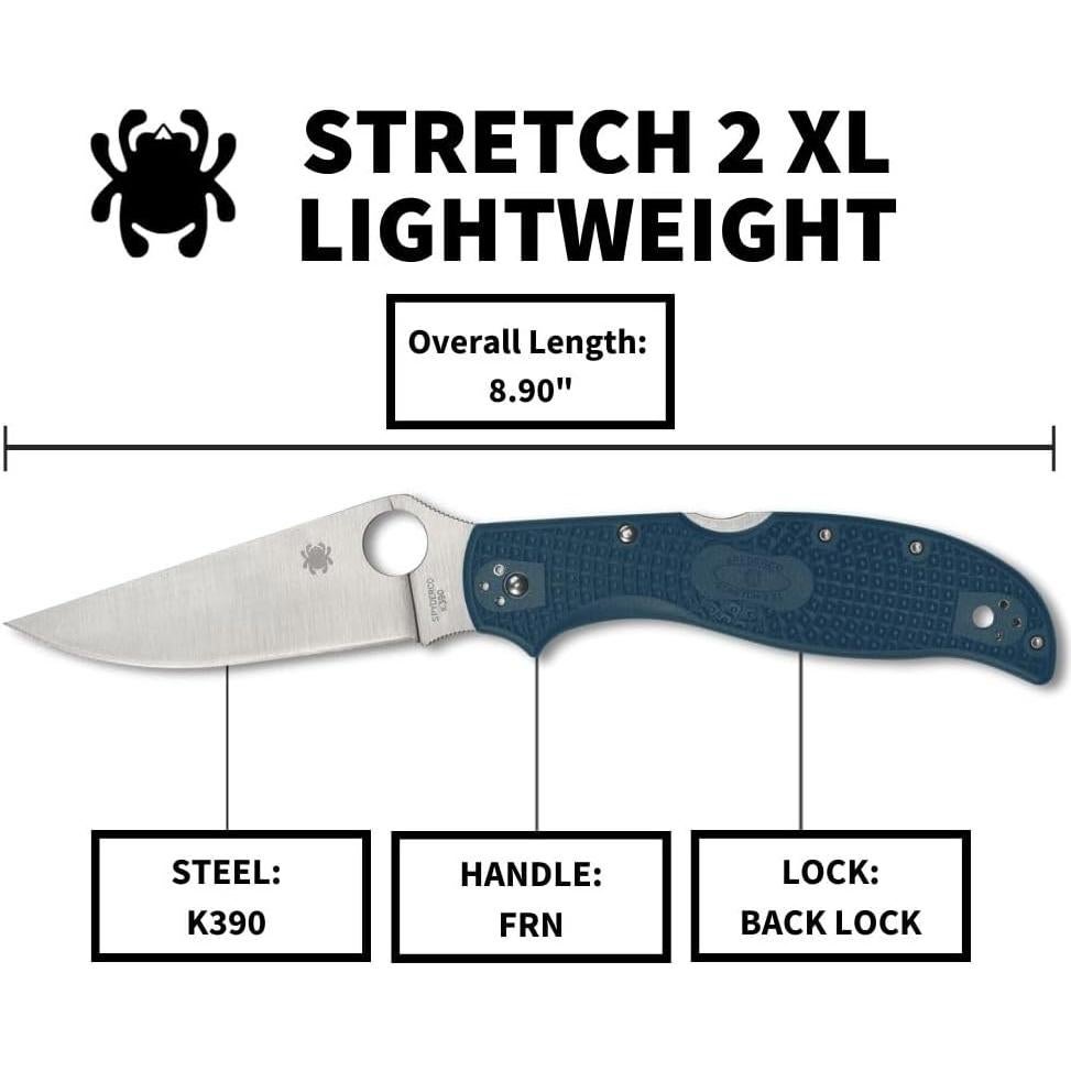 Cuchillo Plegable Spyderco Stretch 2 XL Acero K390 Azul 22.61 cm