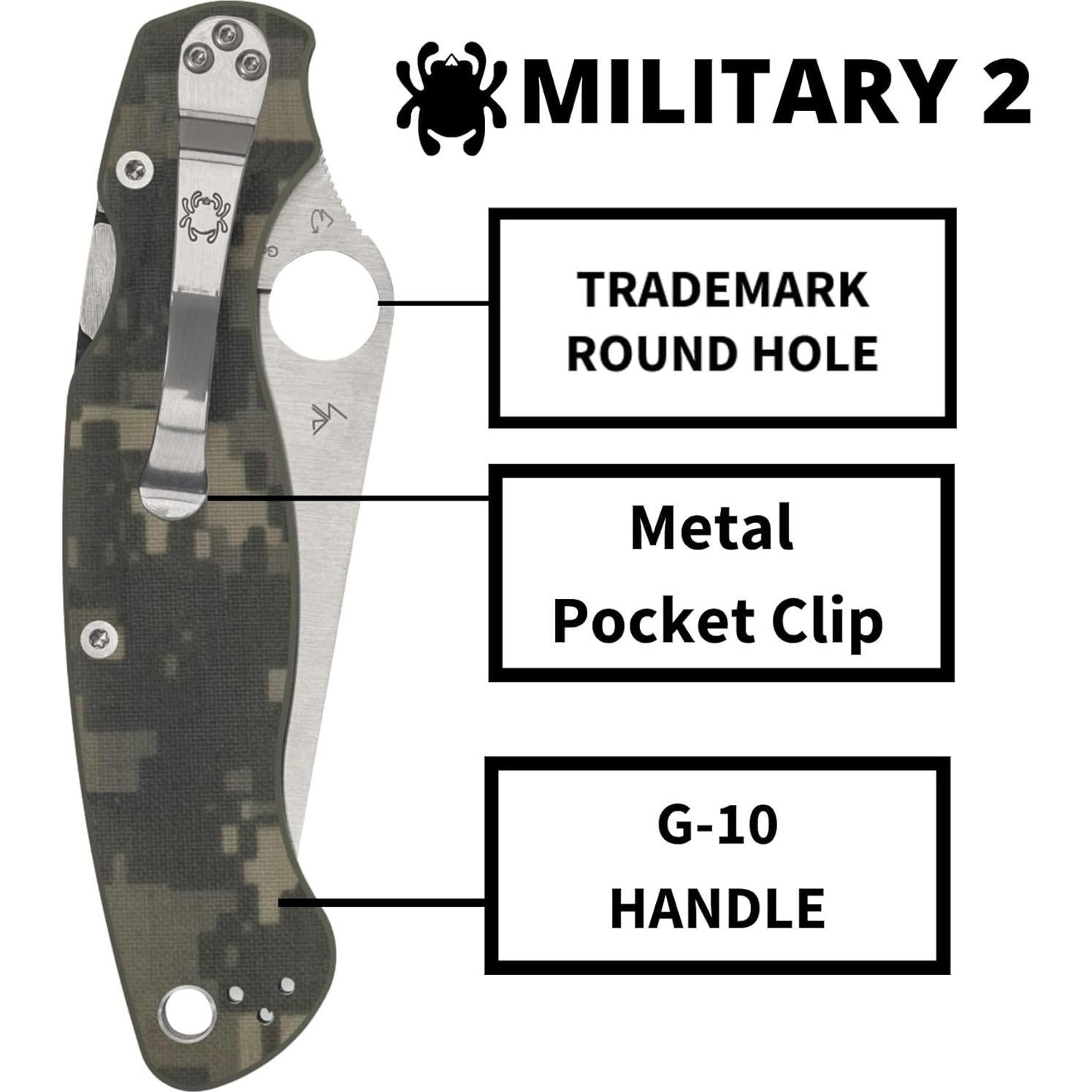 Cuchillo Plegable Spyderco Military 2 - Hoja Acero S30V 10.16 cm