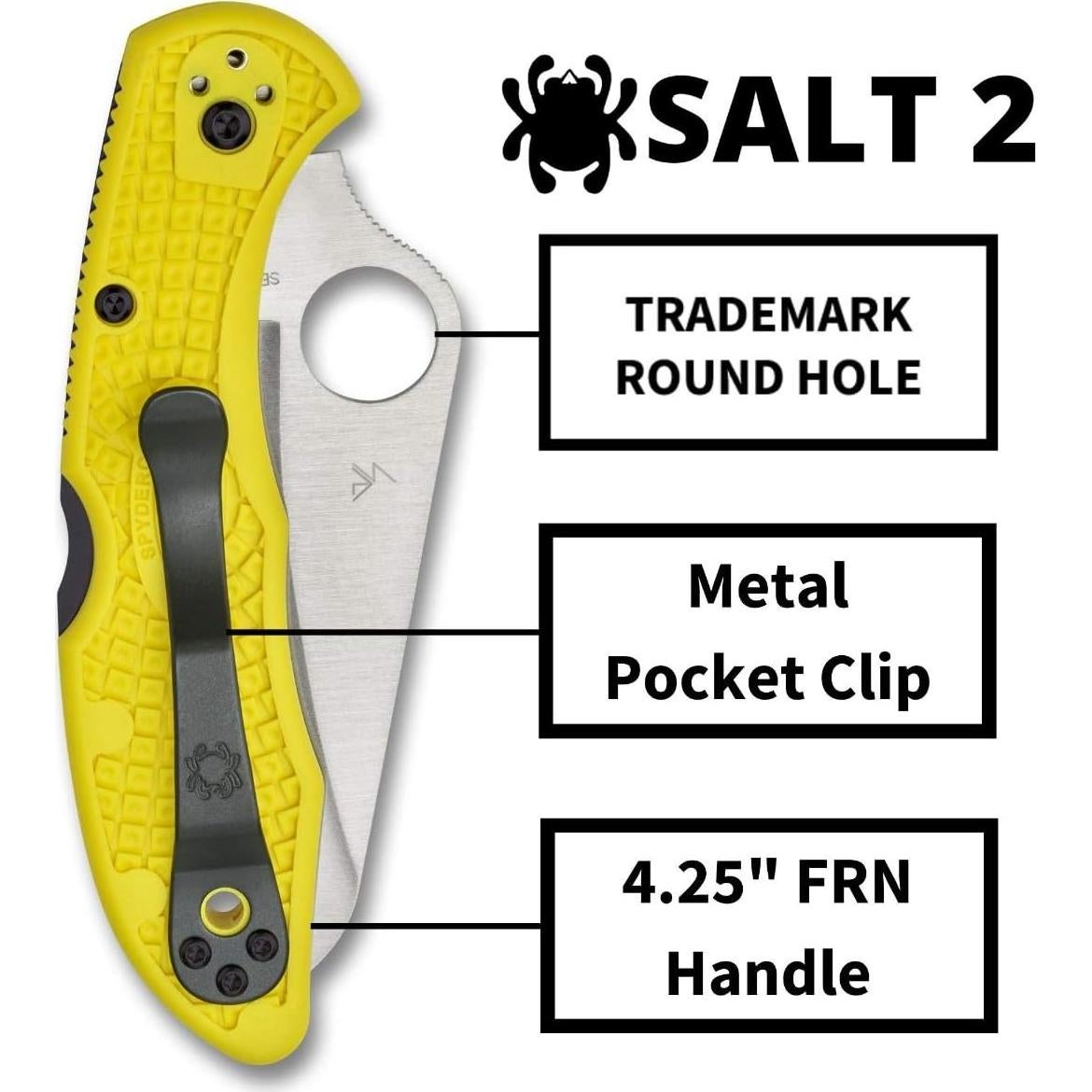 Cuchillo Plegable Spyderco Salt 2 Amarillo 7.62 cm Acero H-1