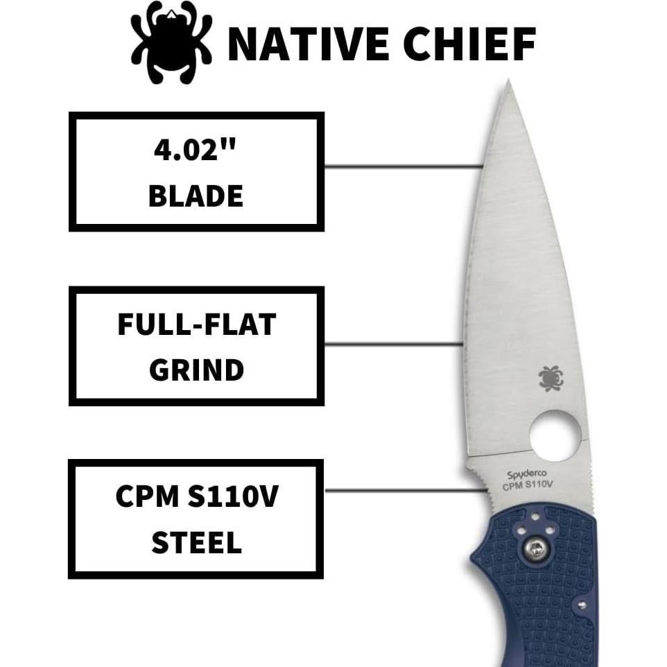 Cuchillo plegable Spyderco Native Chief Lightweight 23cm azul
