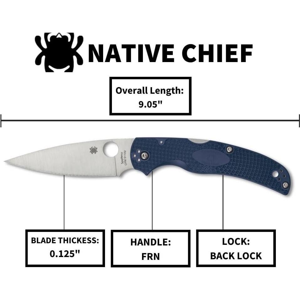 Cuchillo plegable Spyderco Native Chief Lightweight 23cm azul
