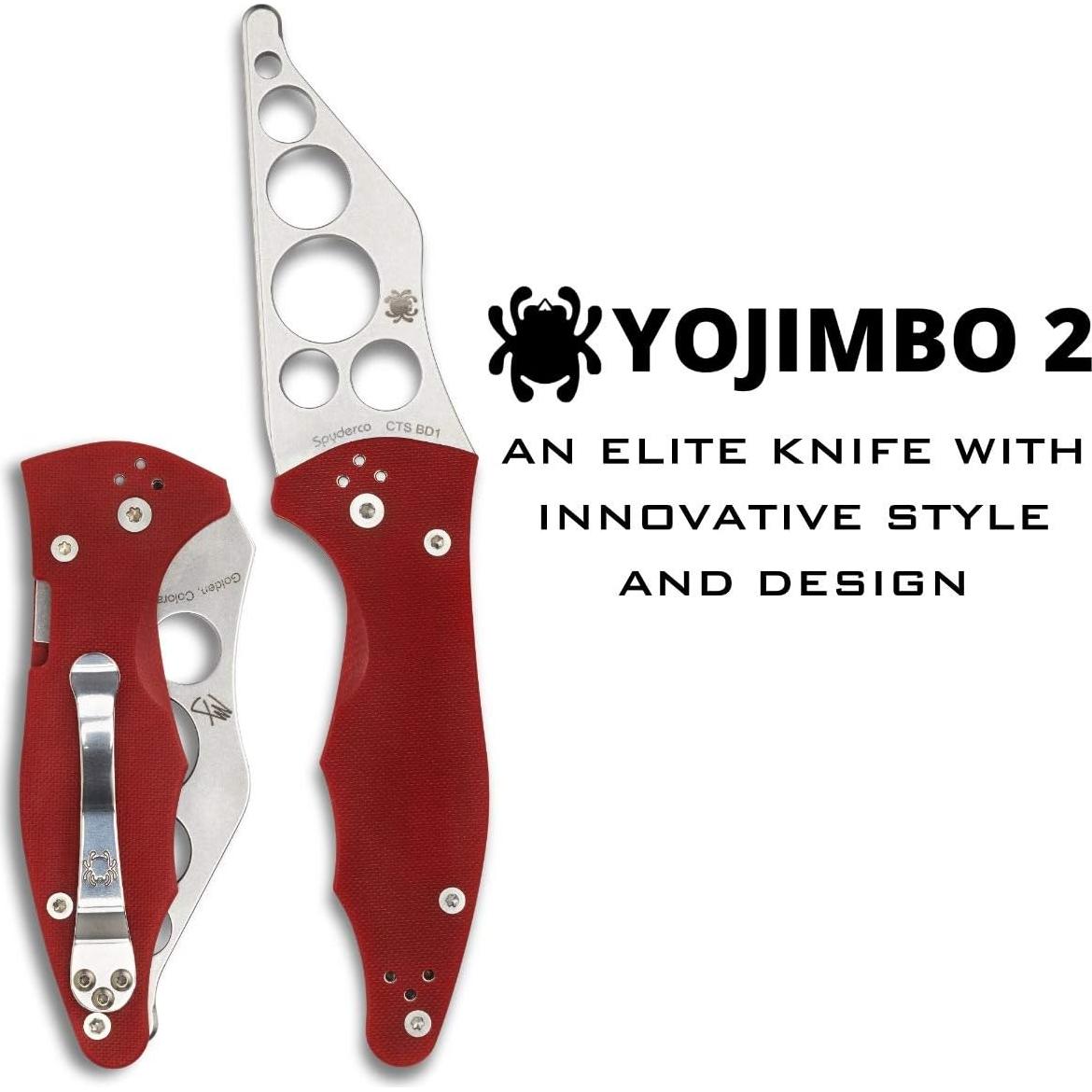 Cuchillo Entrenador Spyderco Yojimbo 2 Rojo G-10 8.26 cm