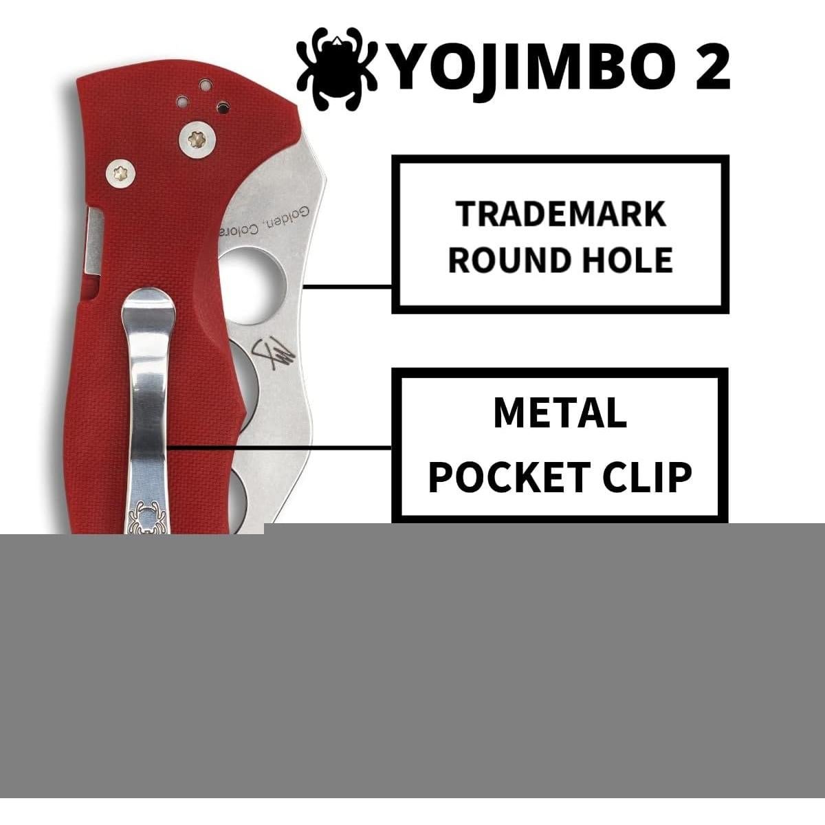 Cuchillo Entrenador Spyderco Yojimbo 2 Rojo G-10 8.26 cm