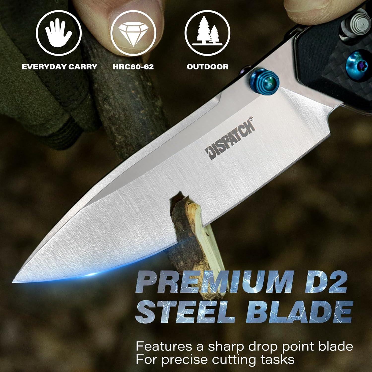 Cuchillo de bolsillo Dispatch DP8131-BK, acero D2 8.29 cm