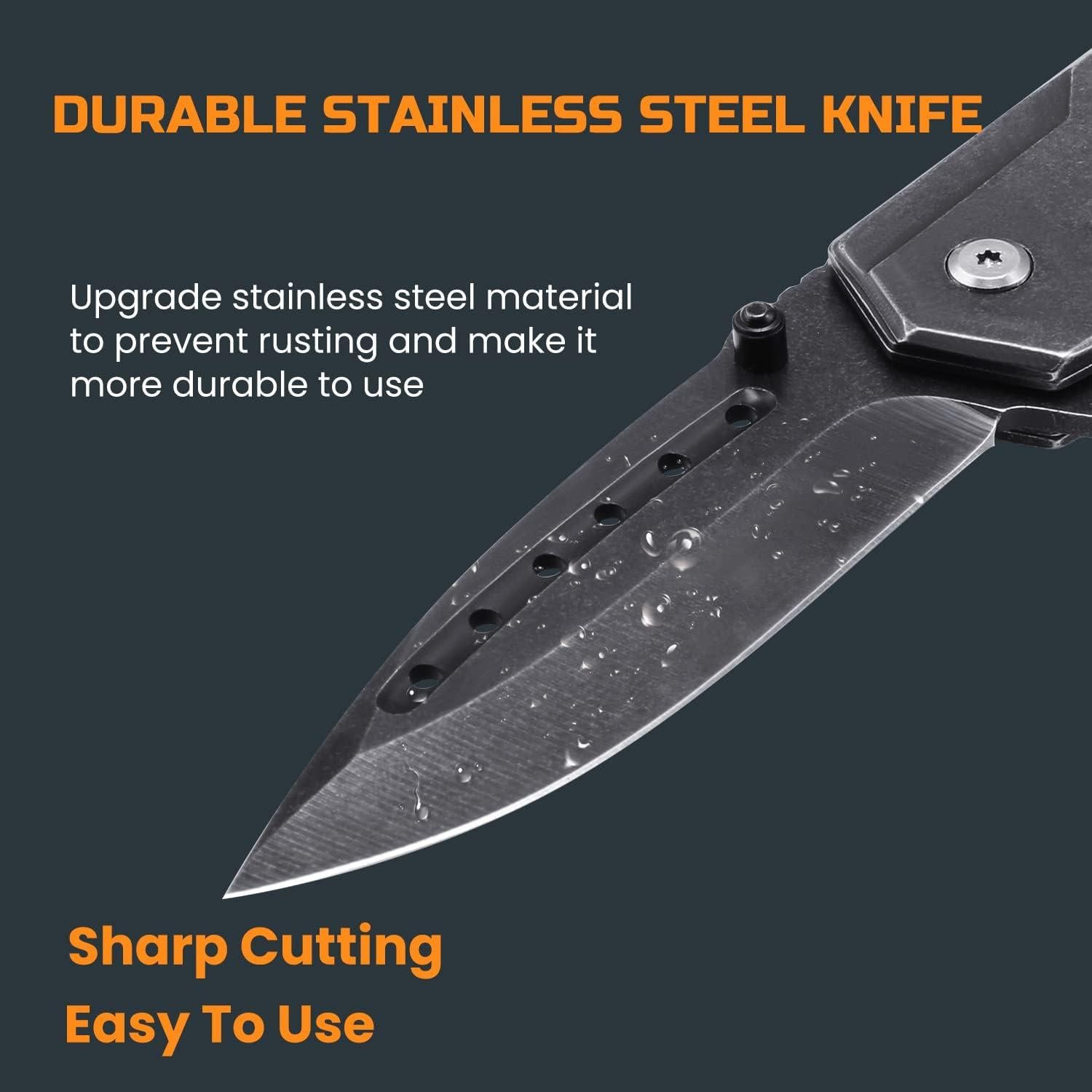 Cuchillo Plegable Lichamp UKSA600, Acero Inoxidable, 14cm