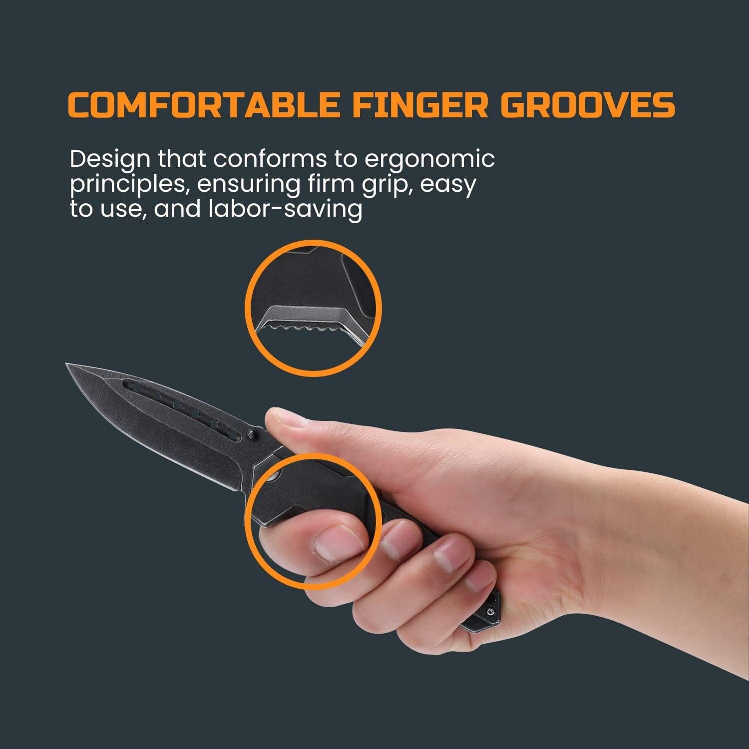 Cuchillo Plegable Lichamp UKSA600, Acero Inoxidable, 14cm