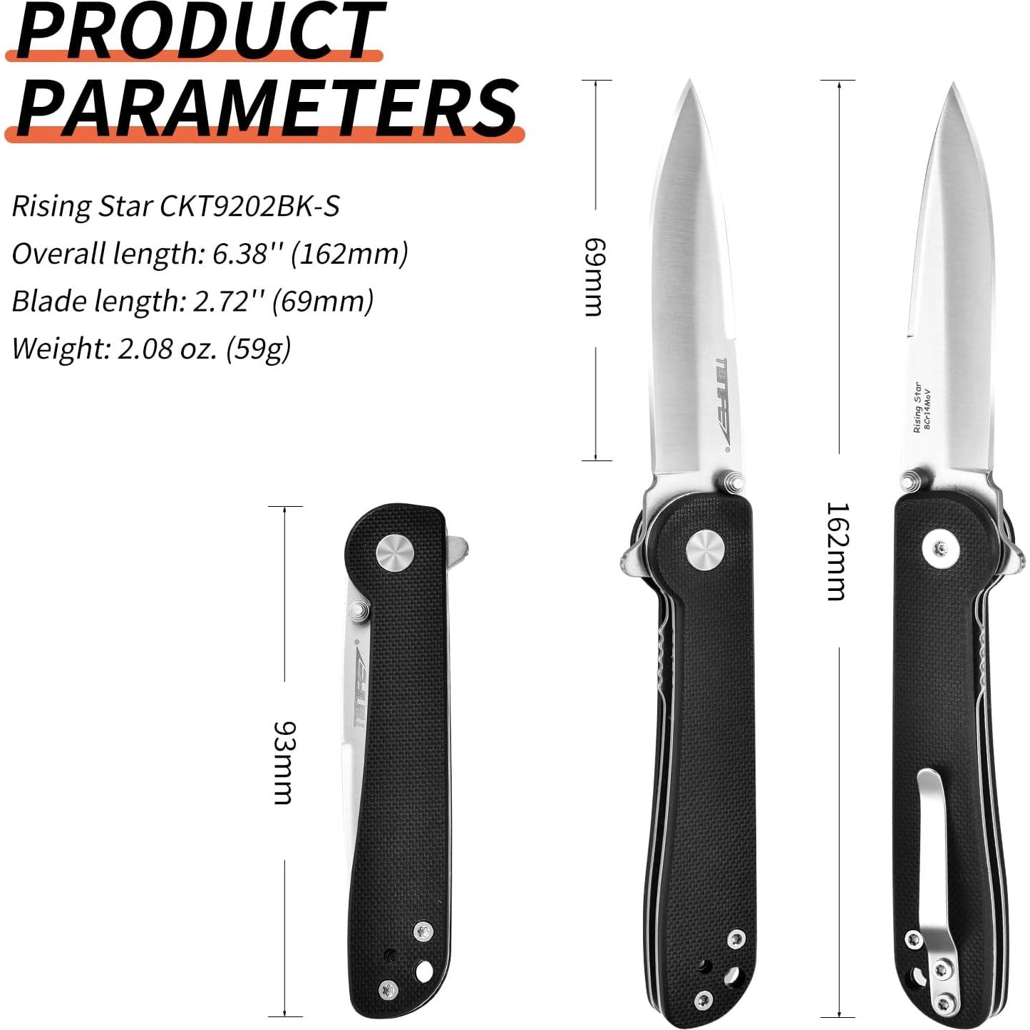 Cuchillo Plegable TONIFE Estrella en Ascenso 16.21cm Camping