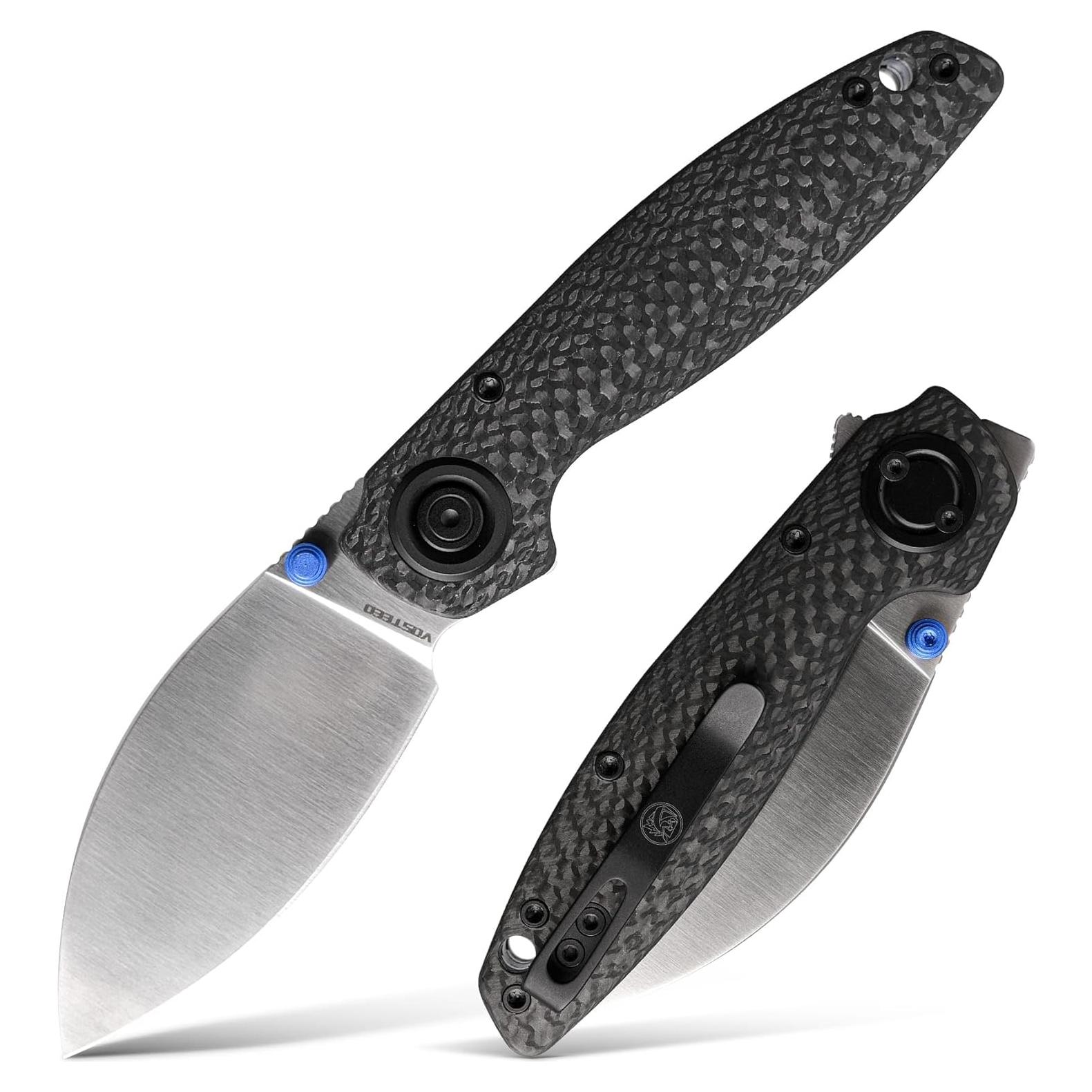 Cuchillo de bolsillo Vosteed Shilin 7.37 cm EDC fibra carbono