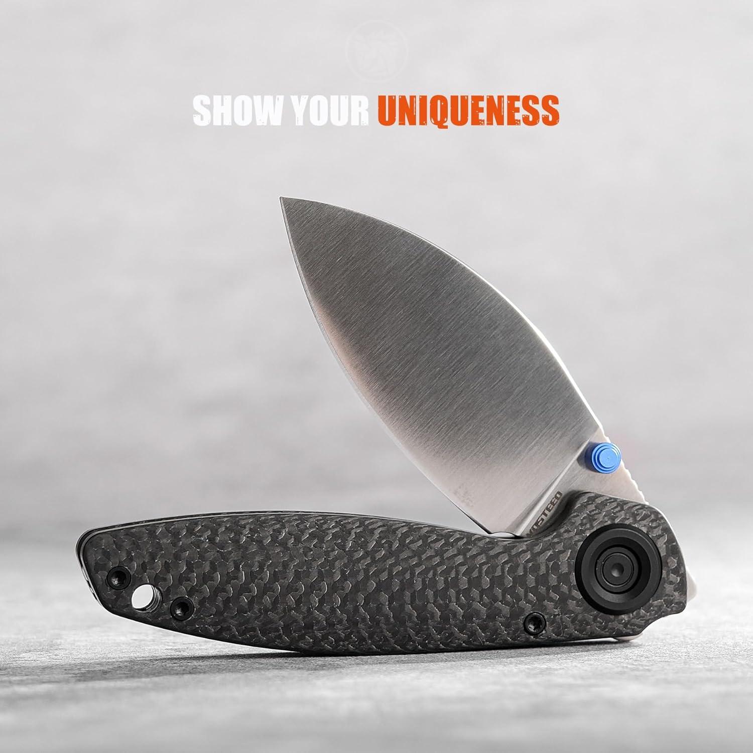 Cuchillo de bolsillo Vosteed Shilin 7.37 cm EDC fibra carbono