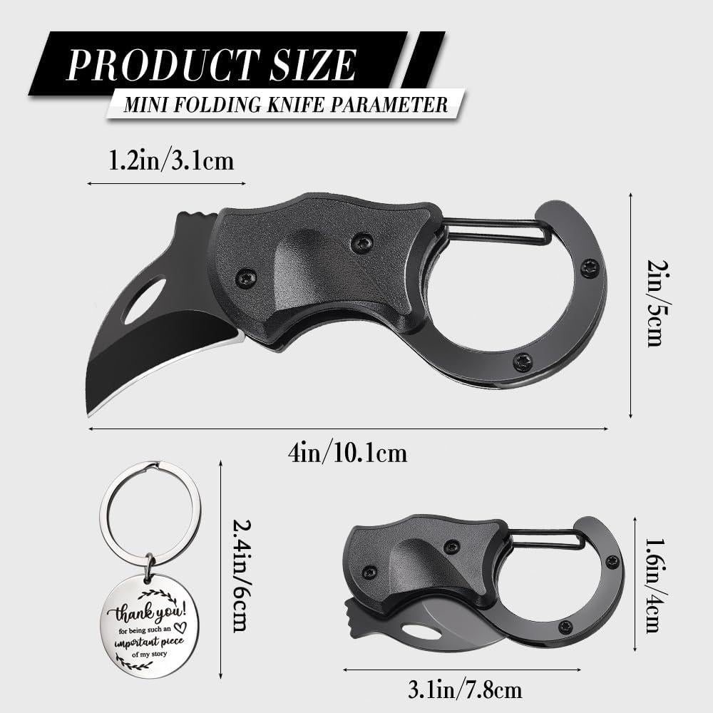 Cuchillo de bolsillo plegable Samest con llavero - EDC negro